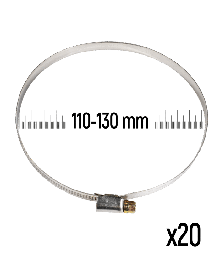 Stainless Steel Hose Clamp - 110–130 mm (20 pcs)