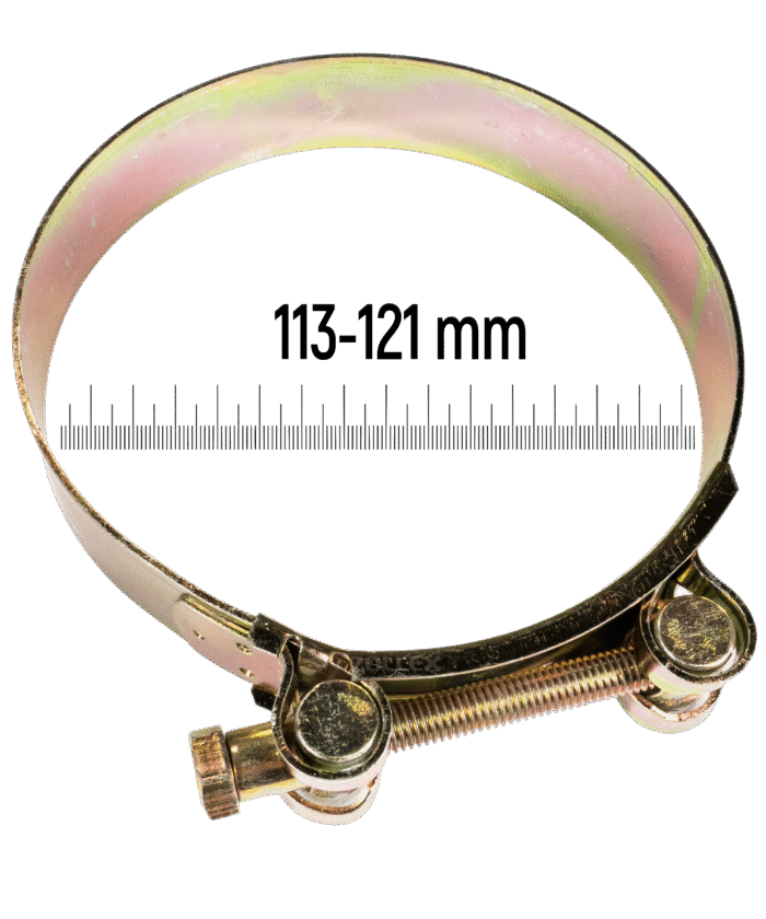 Heavy-Duty T-Bolt Clamp - 113–121 mm