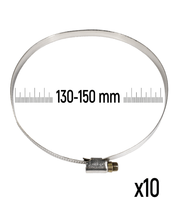Stainless Steel Hose Clamp - 130–150 mm (10 pcs)