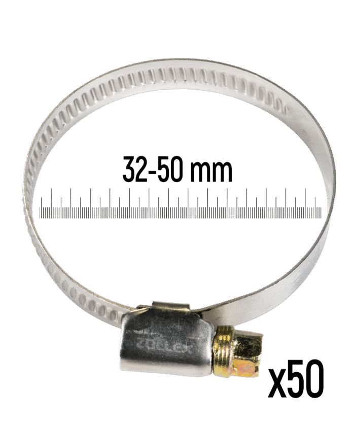 Stainless Steel Hose Clamp - 32–50 mm (50 pcs)