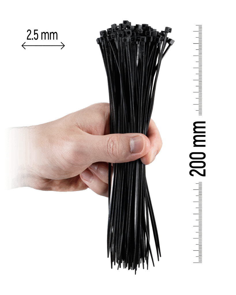 200×2,5 mm Črna